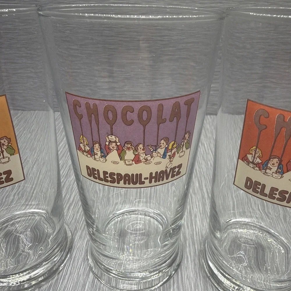 Pottery Barn Chocolate Tumblers Set of 4 Belgian Chocolate Vintage Style Glasses